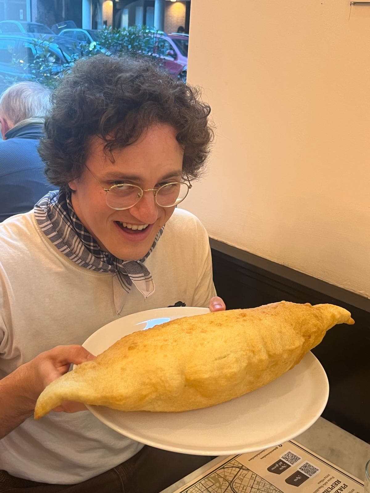 Giuseppe with a massive calzone